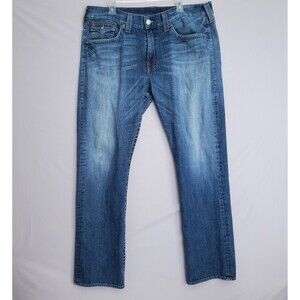 True Religion Jeans Men 40x32 Blue Ricky Relaxed Straight Leg Denim Y2K Pockets